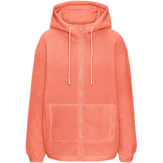 Fleecejacke ELBSAND, Damen, Gr. 38, orange (peach), Obermaterial: 100% Polyester. Kapuzenfutter: 100% Polyester, unifarben, gerade hüftlang, Bündchen, Jacken Fleecejacke, mit Kapuze