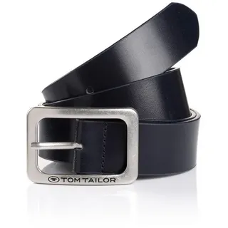 Tom Tailor Damengürtel Leder 4 cm blau 80