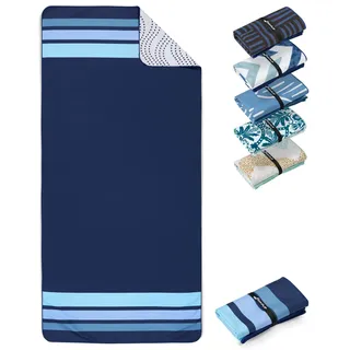 Fit-Flip Strandtuch XXL aus Mikrofaser - leicht und schnelltrocknend - 100% recyceltes Strandhandtuch - kompaktes Handtuch zum Baden - Badetuch (Clean Stripes 200x90cm)