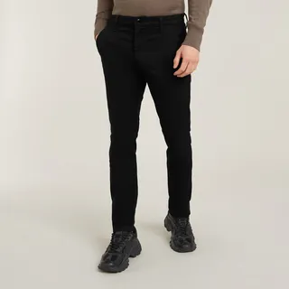 Chinohose G-STAR "Skinny Chino 3.0", Herren, Gr. 31, Länge 34, schwarz (dk schwarz), Web, Obermaterial: 97% Baumwolle, 3% Elasthan, unifarben, skinny fit normal, Hosen Chinohose