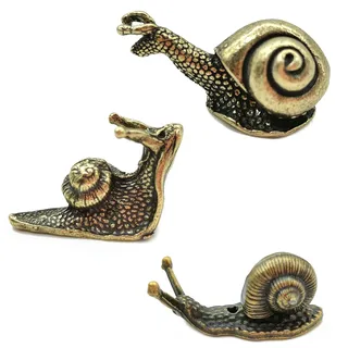 Niuhong 3 Pcs Schnecken Gartenfigur Gartendeko Schnecke Figur Miniatur Ornamente Retro Kreativ Metall Skulpturen Tierskulptur Außendekoration Outdoor Balkon Rasen Terrasse Hof (Bronze)
