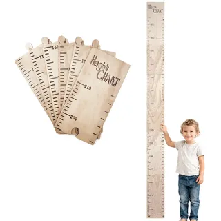 Messlatte Kinder Holz, Messlatte für Kinderzimmer, Skala 60-210cm | Messlatten KinderHölzernes Wandlineal, Dekoration & Weihnachtsgeschenke, Taufgeschenke, Kinder & Babys zum Geburt