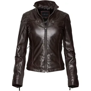 bugatti Lederjacke "bugatti Lederjacke" ohne Kapuze Taillierter Schnitt, d braun