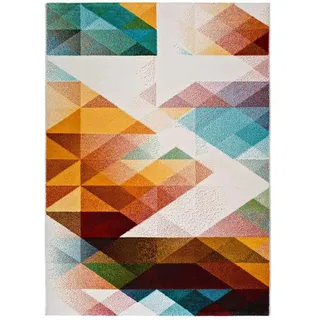 Atticgo Kurzflorteppich Mehrfarbig Pandora 160/230 cm , Textil , Grafikmuster , Rechteckig , 160x230 cm , Oeko-Tex® Standard 100 , antistatisch, für Fußbodenheizung geeignet, leicht zusammenrollbar , Teppiche und Böden, Teppiche