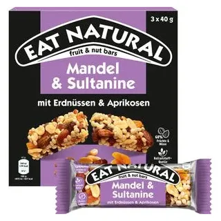 Eat Natural Riegel und Mandeln Trauben Sultaninen 3x40 Gr