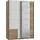 Schwebetürenschrank Emden 135 x 198 x 64 cm Braun/Weiß