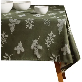 home&you Tischtuch Novie , Dunkelgrün , Textil , 130x1x180 cm , Heimtextilien, Wohntextilien, Tischwäsche, Tischdecken