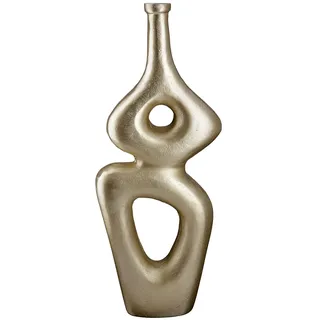 Casablanca Vase Blumenvase aus Aluminium - Deko Wohnzimmer Geschenk für Frauen Geburtstag Muttertag - Farbe: Gold Höhe 38,5 cm