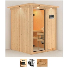 Bild Sauna »Milaja«, (Set), 3,6-kW-Plug & Play Ofen mit externer Steuerung beige