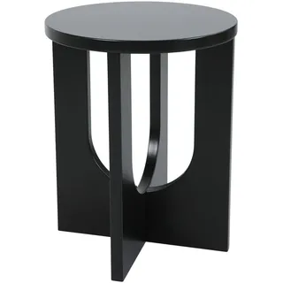 [en.casa] Beistelltisch Kysdajore , Schwarz , Holzwerkstoff , Rund , 40x50x40 cm , Wohnzimmer, Wohnzimmertische, Beistelltische