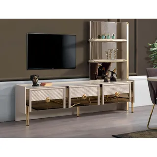 Wohnwand TV-Ständer Sideboard Designer Möbel Moderne Wohnzimmer JVmoebel - Beige