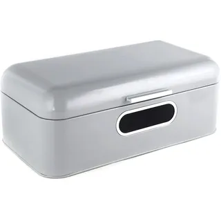 Echtwerk Brotkasten, Retro-Brotbox aus Metall mit Sichtfenster, Platzsparende Aufbewahrungsbox, Brotkorb mit Deckel, Grau, 42 x 23 x 16 cm