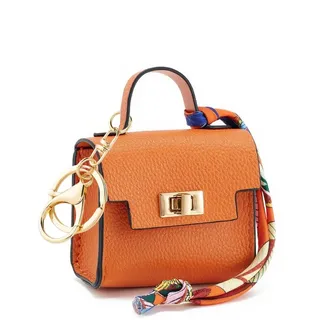 LAOYEFACAI Mini Taschenanhänger Münzgeldbörse Mini-Handtasche Schlüsselanhänger für Damen kreative Schlüsselanhänger Make-up-Tasche Münzgeldbörse mit Reißverschluss (Orange)