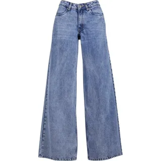 URBAN CLASSICS Ladies Mid Waist Wide Denim - Blau - 29
