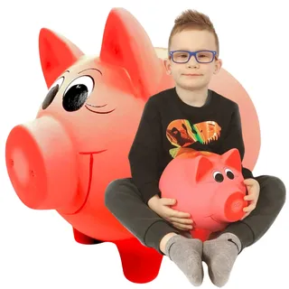 XXL Keramik Sparschwein handbemalt – große Spardose ohne Öffnung zum Zerbrechen – originelle Geldgeschenk Idee für Erwachsene & Kinder, Hochzeit, Geburtstag, Kommunion, Konfirmation, Sparbüchse Deko