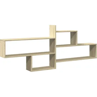 vidaXL Wandregal Sonoma-Eiche 167.5/18/68 Cm Holzwerkstoff , Braun , 18x68x167.5 cm , Wohnzimmer, Regale, Wandregale