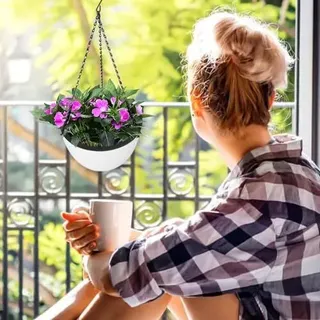 Hängevase – Dekorative Behälter aus Polypropylen für hängende Blumen, Kaktusvasen, Blumentöpfe Innenräume, selbstbewässernder Blumenampel,