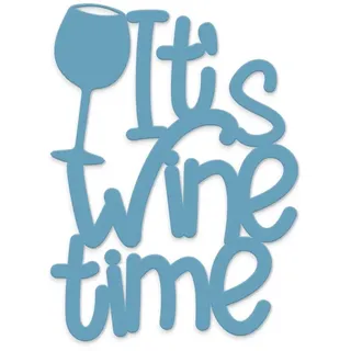 Declea Holz-Schriftzug zum Aufhängen It's Wine Time, ideal für die Küche - Dekoration für Zuhause, Küche, Restaurants und Lokale, dekorativer Schriftzug aus Holz, handgefertigt