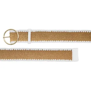 LASCANA Stretchgürtel Kunstfaser beige/weiß 75 cm