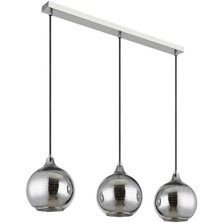 Globo Hängeleuchte , Schwarz, Silberfarben, Weiß, Chromfarben , Metall, Glas, Textil , 20x129x86 cm , Ce , beliebig kürzbar , Lampen & Leuchten, Innenbeleuchtung, Hängeleuchten, Pendelleuchten