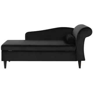 Beliani Chaiselongue Samt Rechtsseitig 2-Sitzer Schwarz