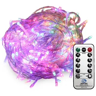 LED-Lichterkette 960 LED Multicolor 76 m Kabelfarbe Transparent Dekobeleuchtung mit Timer 8 Programme Dimmbar - Bunt