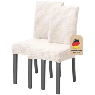 Stuhlhusse (2-tlg. Set) , Beige , Kunststoff , 1x38 cm , Heimtextilien, Bezüge, Stuhlhussen