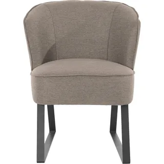 exxpo - sofa fashion Sessel Americano mit Keder und Metallfüßen 66 x 80 x 69 cm Braun
