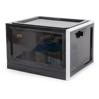 Theo&Cleo Medikamenten Aufbewahrungbox, Abschließbare Durchsichtige Box für Handys, Süßigkeiten, Snack, Persönlicher Safe Persönlicher Safe Faltbar (Schwarz)