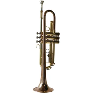 SYMPHONIE WESTERWALD® Trompete, Perinettrompete, Konzerttrompete, Goldmessing, mit Monelventilen, inkl. Luxus-Hartschalenkoffer und Zubehör, Neu