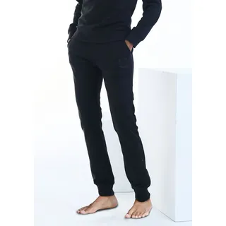Jogginghose BENCH. LOUNGEWEAR, Damen, Gr. 36/38, N-Gr, schwarz, Sweatware, Obermaterial: 60% Baumwolle, 40% Polyester, bestickt, unifarben, bequem lang, Hosen Jogginghose, mit dezenter Logostickerei, Loungeanzug, Topseller