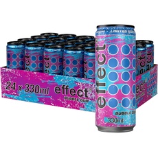 Effect BUBBLE GUM Energy Drink - 24 x 0,33l Dose - Mit dem Geschmack eines intensiv süßen Kaugummis - Angenehme Erfrischung an heißen Tagen - Kindheitserinnerungen