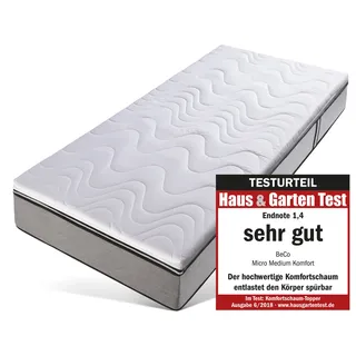 Beco Micro Medium Komfort Topper 90 x 200 cm weiß