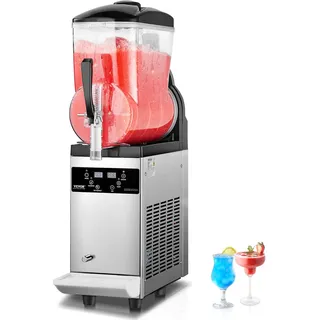 Vevor kommerzielle Slusheis Maschine 12 L Einzeltank-Maschine für gefrorene Getränke, 48 Tassen Edelstahl Slush-Eismaschine mit elektronischem Tastenfeld Softeis Maker für Partys Restaurants Cafés