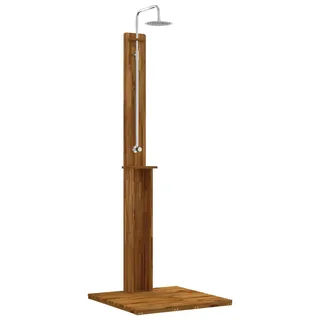 vidaXL Gartendusche 217 cm Massives Akazienholz und Edelstahl Natur - Braun