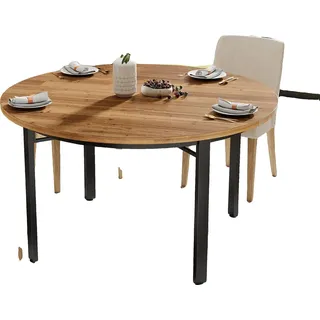 Esstisch, Moderner Rustikaler Stil, Vielseitige Verwendung, Braun und Schwarz