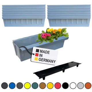 Paletten Blumenkasten 10er-Set Grau Einsatz zum an- & Einhängen Pflanzkasten