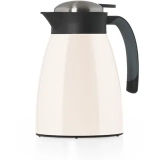 Blumtal Thermoskanne 1l - BPA-freie Teekanne mit Quick Tip Verschluss - auslaufsichere Kaffeekanne thermo für langanhaltende Isolation/Thermoskanne Weiß - Kaffekanne/Isolierkanne Edelstahl Off-White