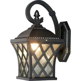 TAY Rustikale Wandlampe Laterne Anthrazit Antikes Design E27 Garten Beleuchtung Außen - Schwarz