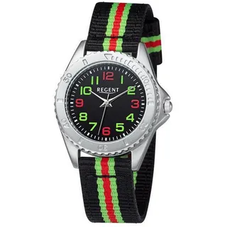 Regent Jungen Analog Quarz Uhr mit Textil Armband 12400320