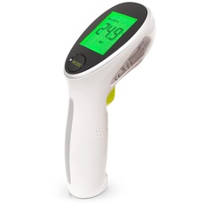 QUIRUMED Berührungsloses Infrarot-Thermometer, Thermometer für Erwachsene, für Babys, Kinder, automatische Abschaltung, Speicherfunktion, visueller und akustischer Alarm, sofort ablesbare Temperatur