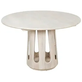 DRW Runder Esstisch aus Holz in Weiß, 79 x 120 x 120 cm