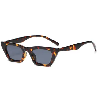 Long Keeper Vintage Cateye Sonnenbrille Damen Eckige Sonnenbrille Katzenaugen 90er Retro Cat Eye Brille Modern Sonnenbrillen für Frauen UV400 Schutz