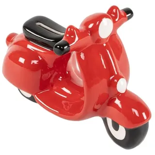 Dekorative Spardose aus Keramik in Form eines italienischen Motorrads, Rot, 20 x 10 x 13 cm