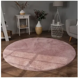 Paco Home Soft 380«, Rund 14 mm Höhe, Langflor, Kuschelteppich - besonders weich, Uni-Farben pink