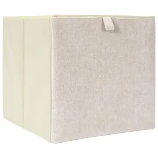 HowHomely | Klappbox - Regalbox - Aufbewahrungsbox - 30 x 30 x 30 cm - beige - Dekobox - modern - Beige