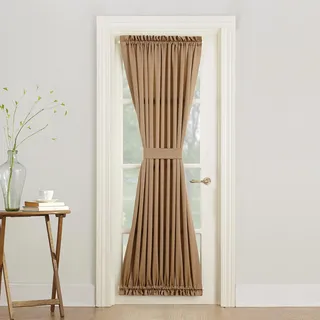 SUN ZERO Barrow Energy Saving Rod Pocket Türvorhang, Taupe/Braun, 54" x 72" Door Panel