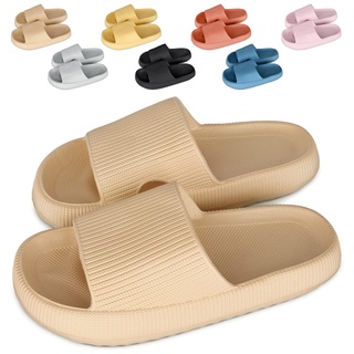 Cozislides Original Cosify Wolken Slipper Cloudyzz Schlappen Super Weiche Airfloppy Hausschuhe Rutschfeste Pantoletten Unisex Badelatschen Offener Zehentranner Sommer Flip Flops Khaki 38/39