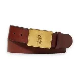 Polo Ralph Lauren für Herren. 405691693002 Ledergürtel mit brauner Pferdeschnalle (34), Lässig