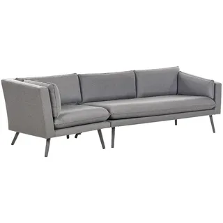 Beliani Garten Ecksofa 3-Sitzer grau rechte Seite modular Loretello , Grau , Textil , 243x70x76 cm , Gartenmöbel, Loungemöbel, Gartensofas & Loungesofas